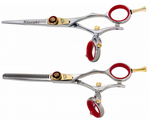 Gokatana 5.5″ & Kanagawa 30 tooth Silver R Double Swivel Hair Scissors Combo
