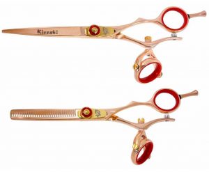 Gokatana 6.0″ & Kanagawa 30t Hair Scissors Double Swivel Rose Gold R Titanium Set