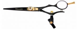 Gokatana 5.5″ Hair Scissors Double Swivel Black W Titanium