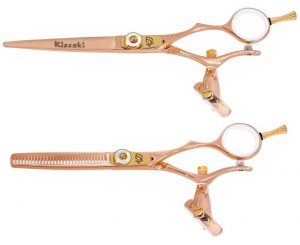 Gokatana 6.0″ & Kanagawa 30t Hair Scissors Double Swivel Rose Gold W Titanium Set